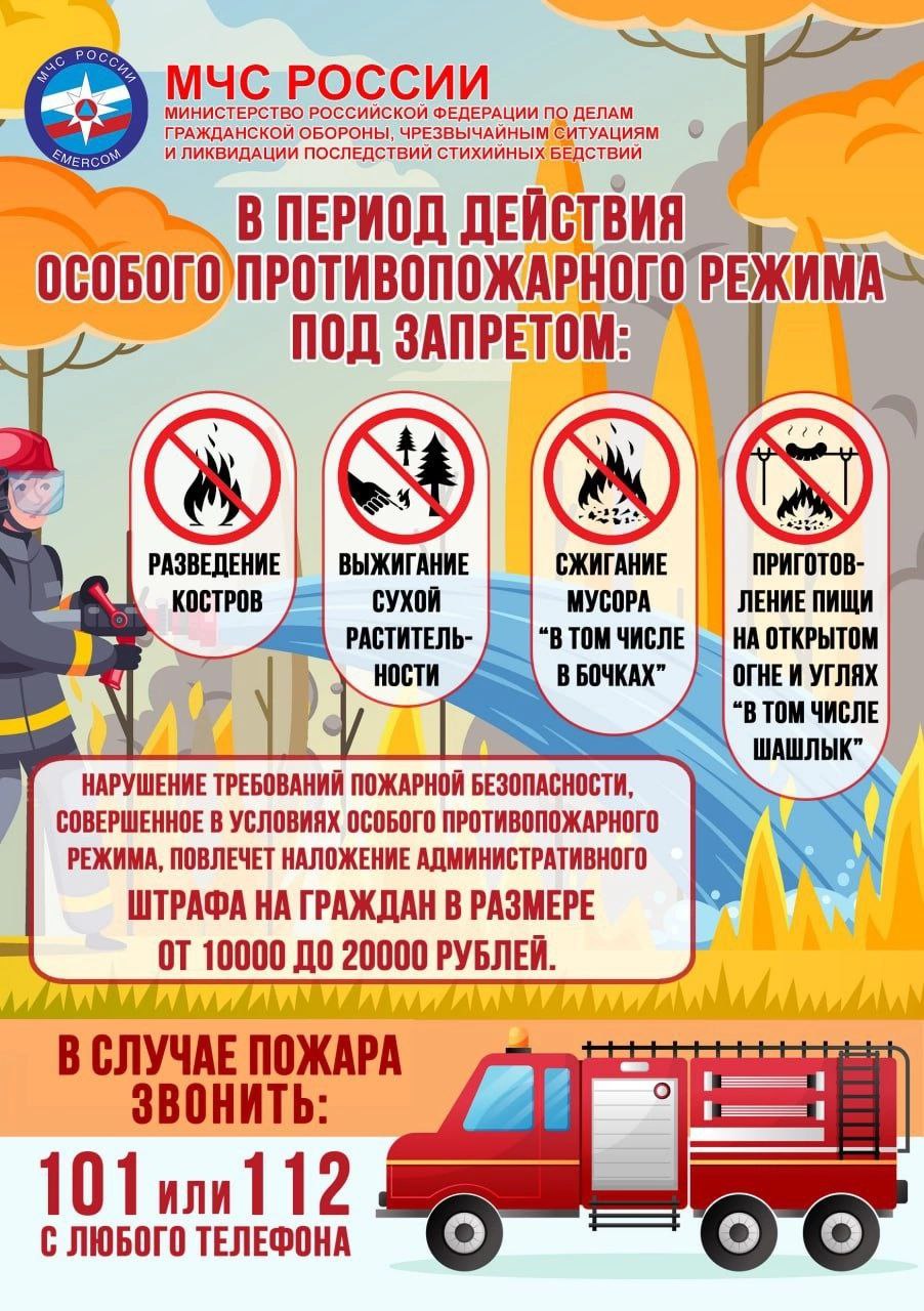 С 26 июня введён особый противопожарный режим❗️.